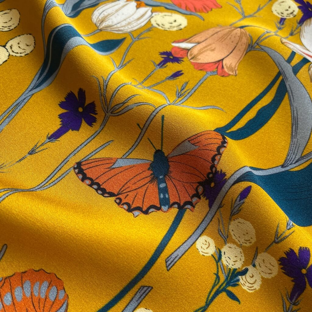 Tulip Butterfly 53x53 Silk Scarf