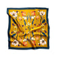 Mustard yellow floral print silk scarf