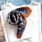 Paisley print silk scarf - Navy