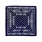 Navy blue geometric pattern silk scarf