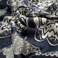 Navy kaleidoscope print silk scarf