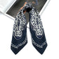 Navy kaleidoscope print silk scarf