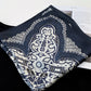 Navy kaleidoscope print silk scarf