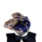 Monogram leopard print silk scarf - Navy