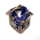 Monogram leopard print silk scarf - Navy