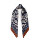 Navy Paisley Silk Scarf 53x53