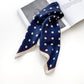 Navy polka dots silk scarf