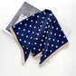 Navy polka dots silk scarf