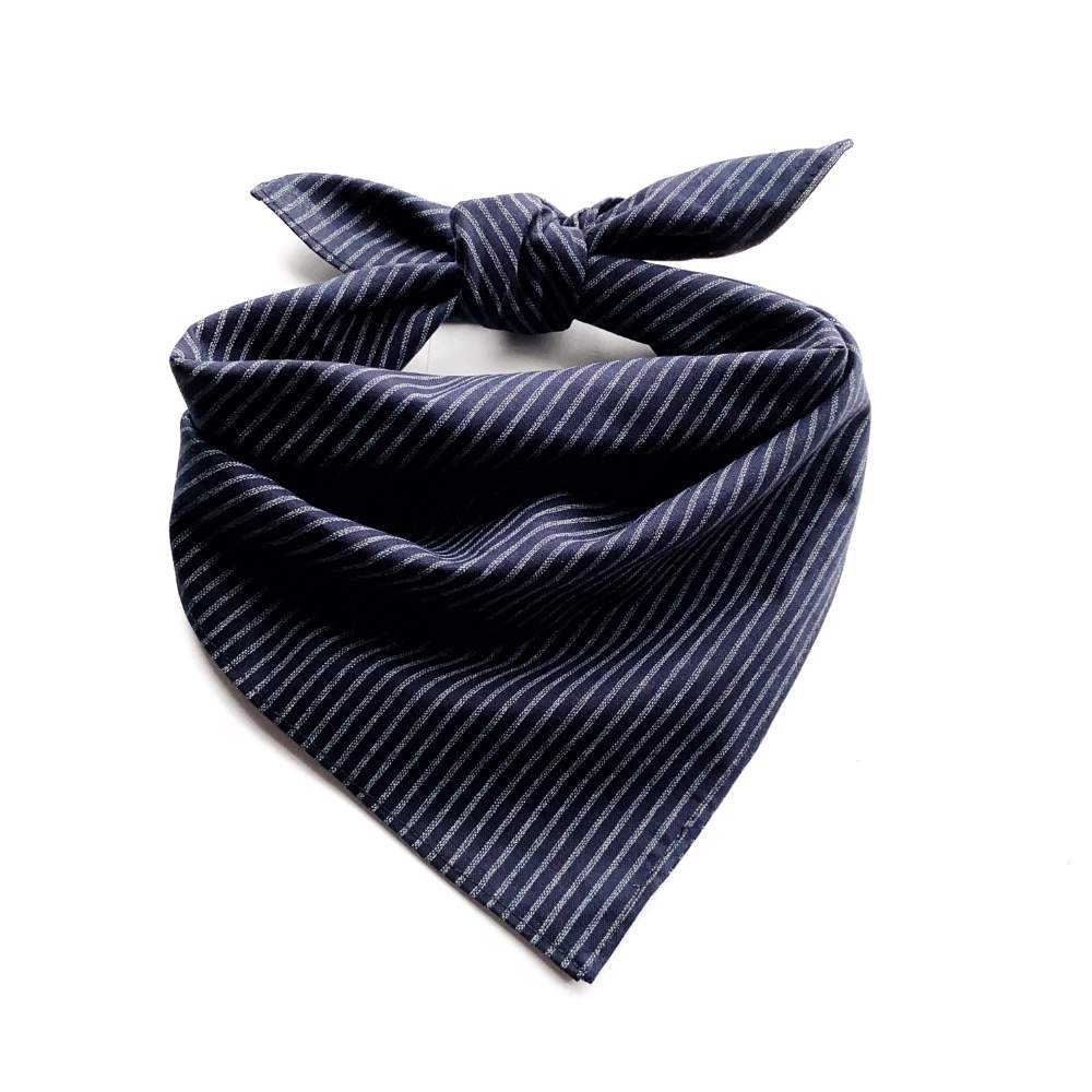 Navy striped bandana on a white background