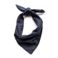 Navy blue bandana with white japanese wave pattern on a white background