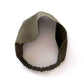 olive green linen headband on a white background