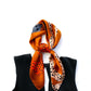 Leopard print silk scarf - Bold Orange