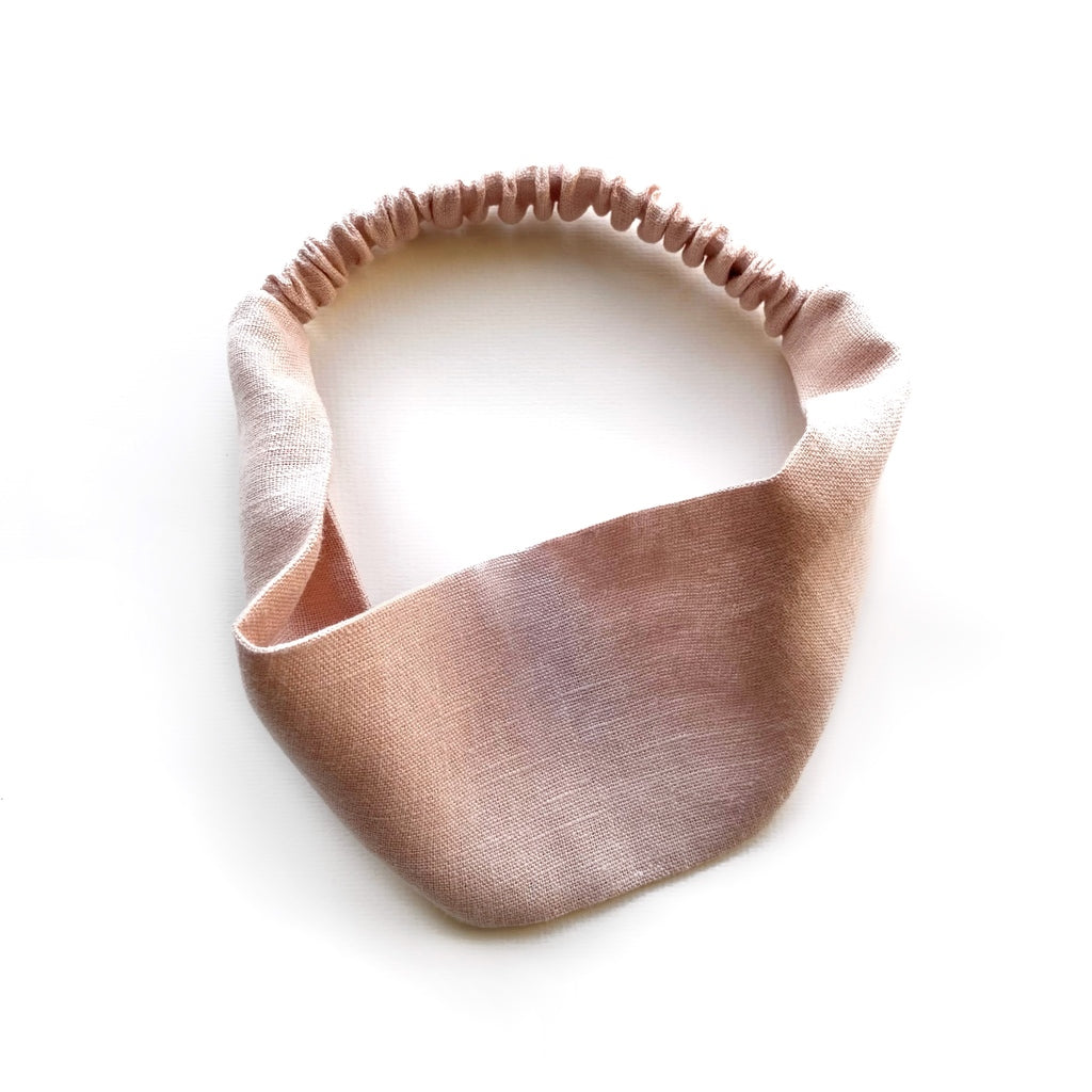 Solid linen headband - Pastel Pink