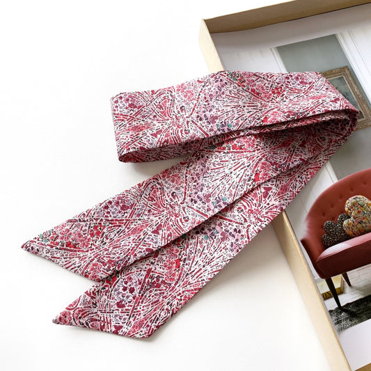 Liberty cotton skinny scarf - Pink Lanthe Blossom