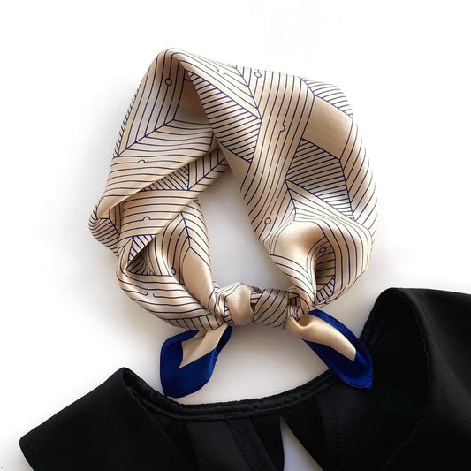 Dusky Rose Lines 53x53 Silk Scarf