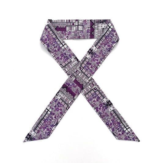 Liberty cotton skinny scarf - Purple