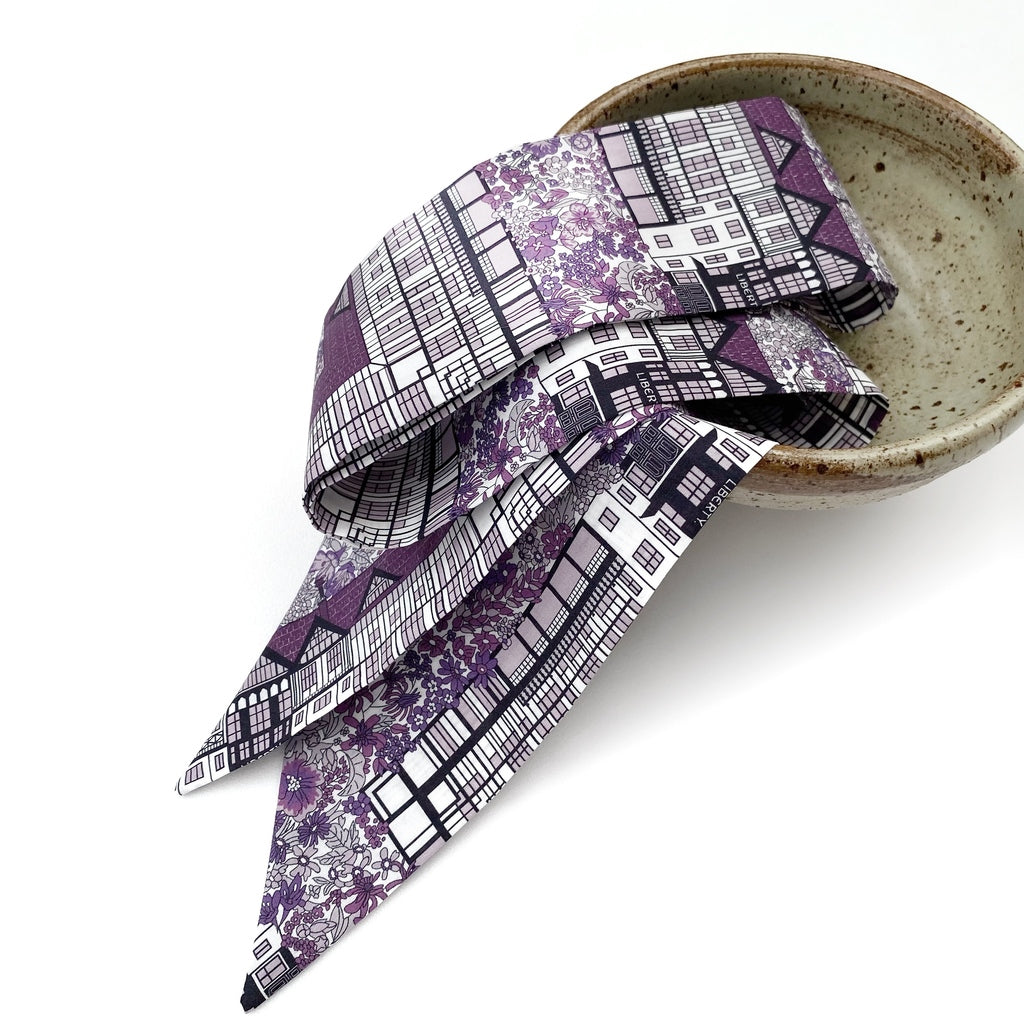 Liberty cotton skinny scarf - Purple