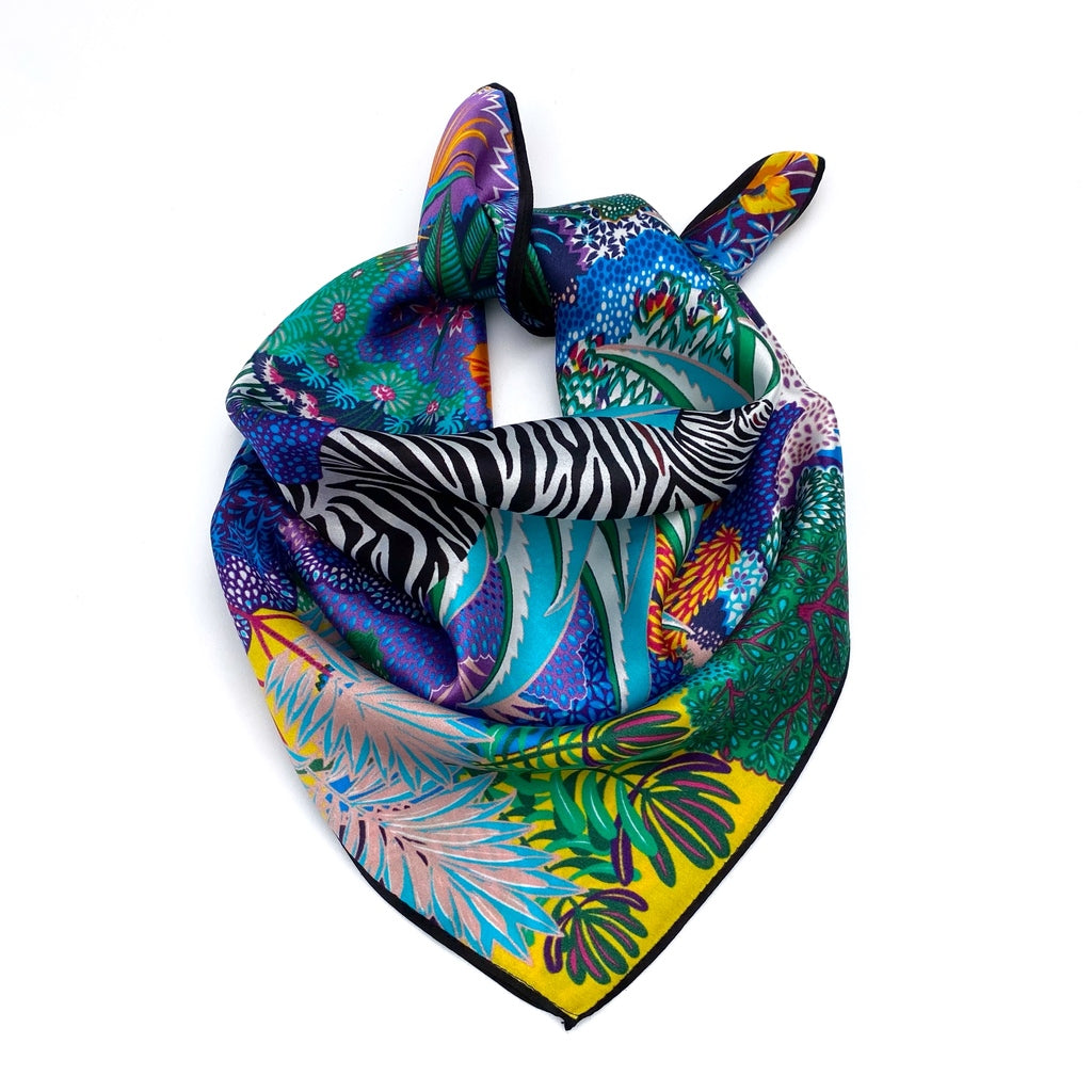 Zebra print silk scarf - Purple