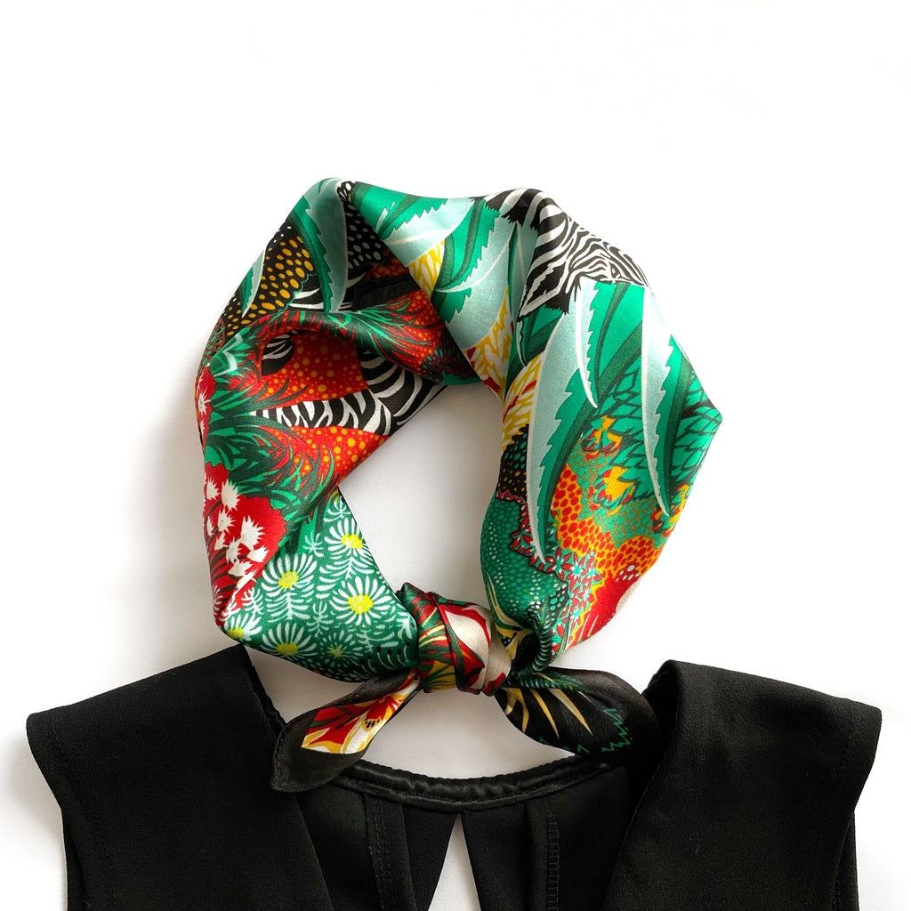 Zebra print silk scarf - Red