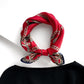 Red Silk Scarf - Chain Leopard Print 53x53