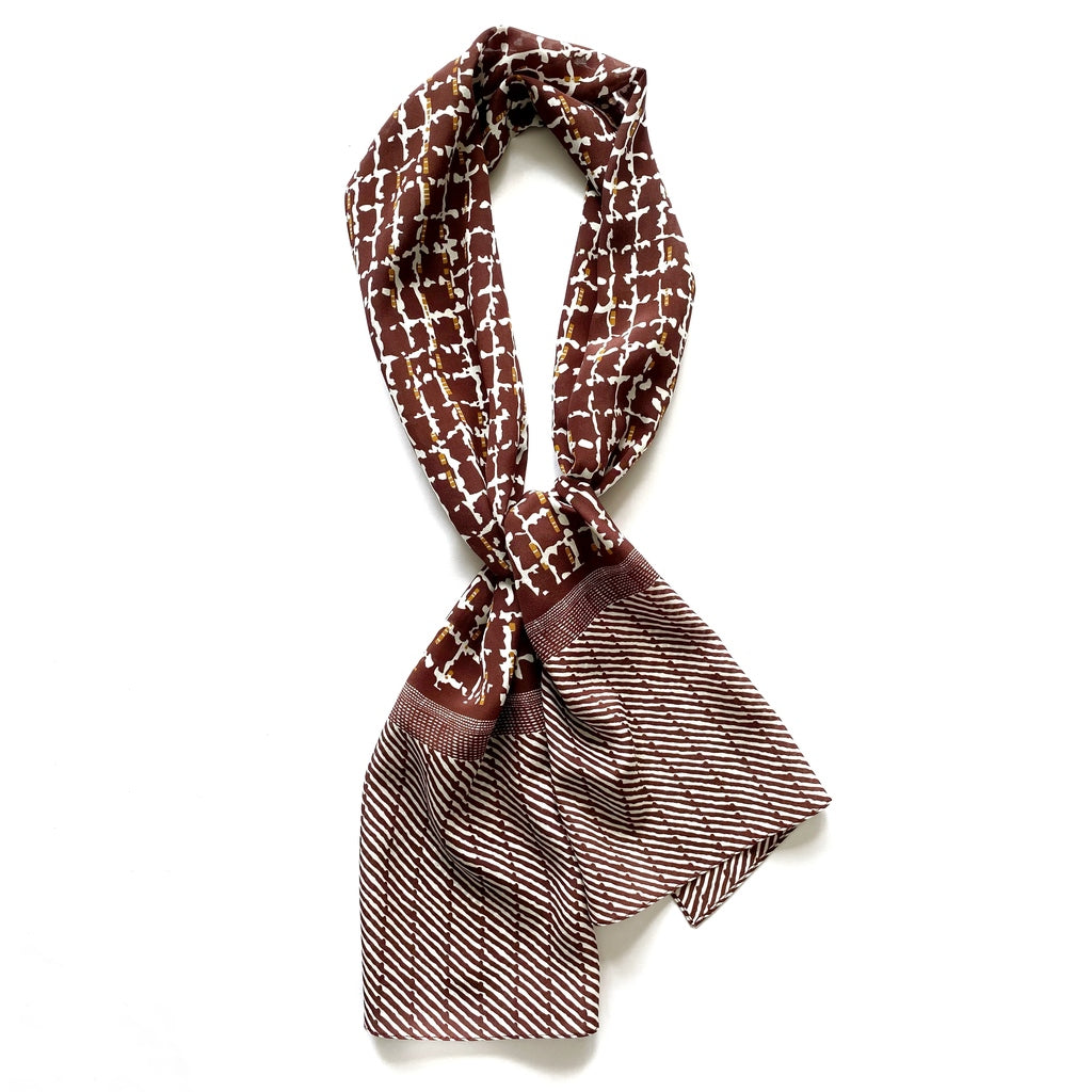 Burgundy red silk scarf