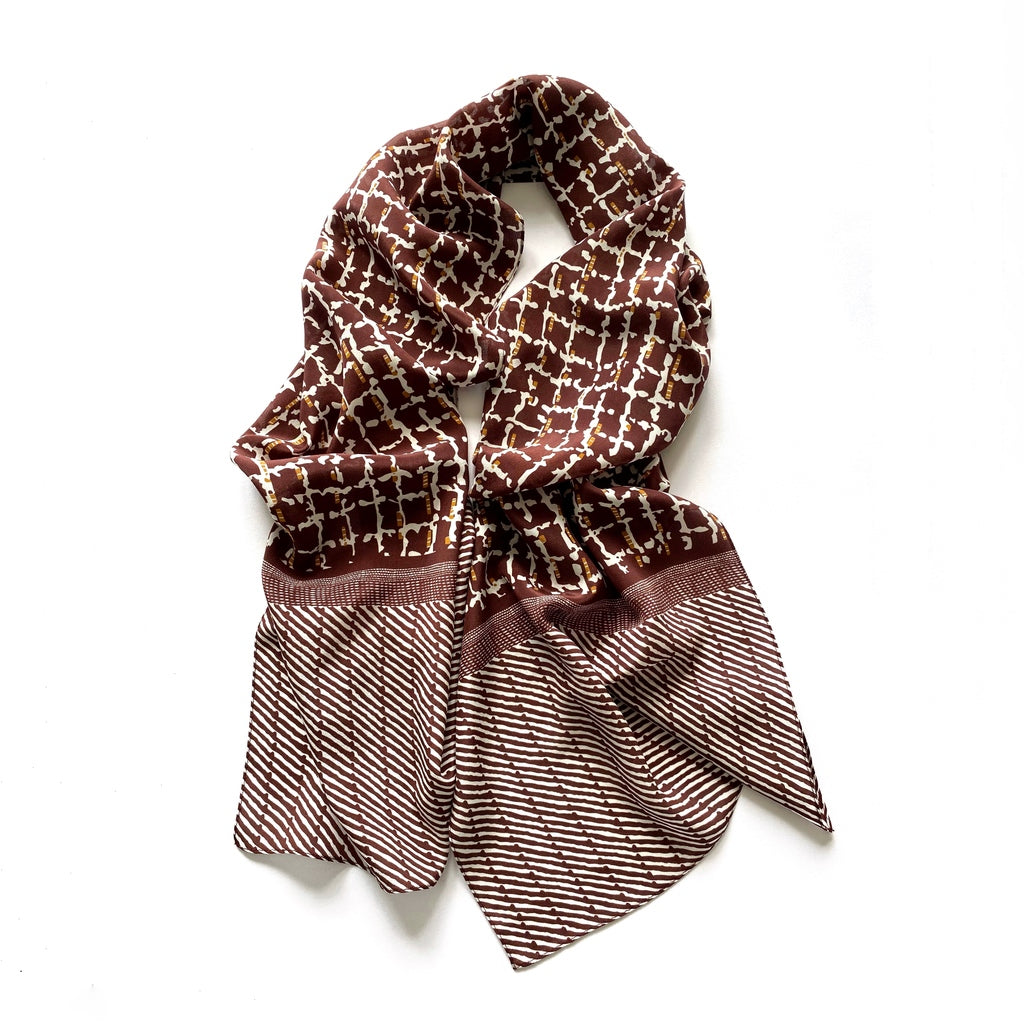 Burgundy red silk scarf