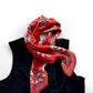 Bird & paisley print silk scarf - Red