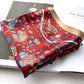 Floral print silk scarf - Rich Red