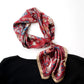 Floral Red Silk Scarf 65x65