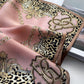 Monogram leopard print silk scarf - Rose Pink