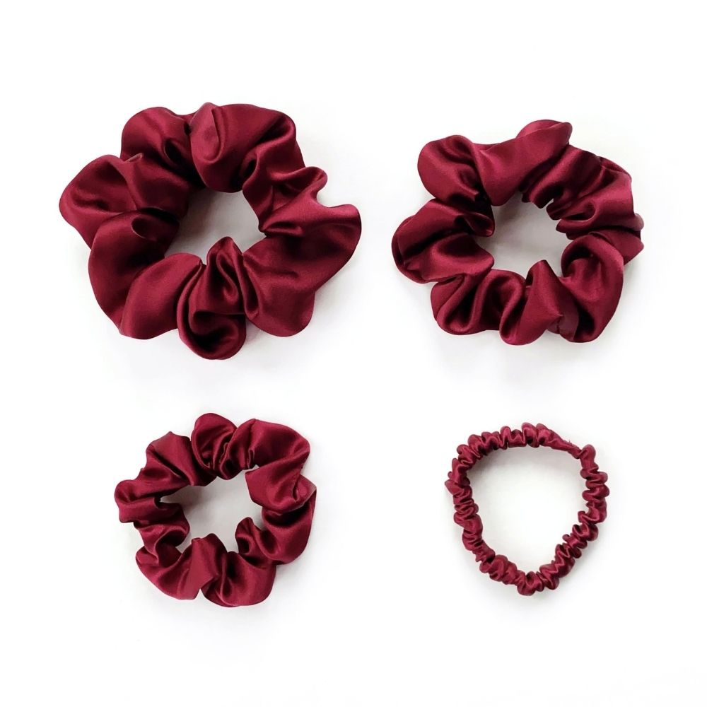 Mulberry Silk Scrunchie - Ruby Red