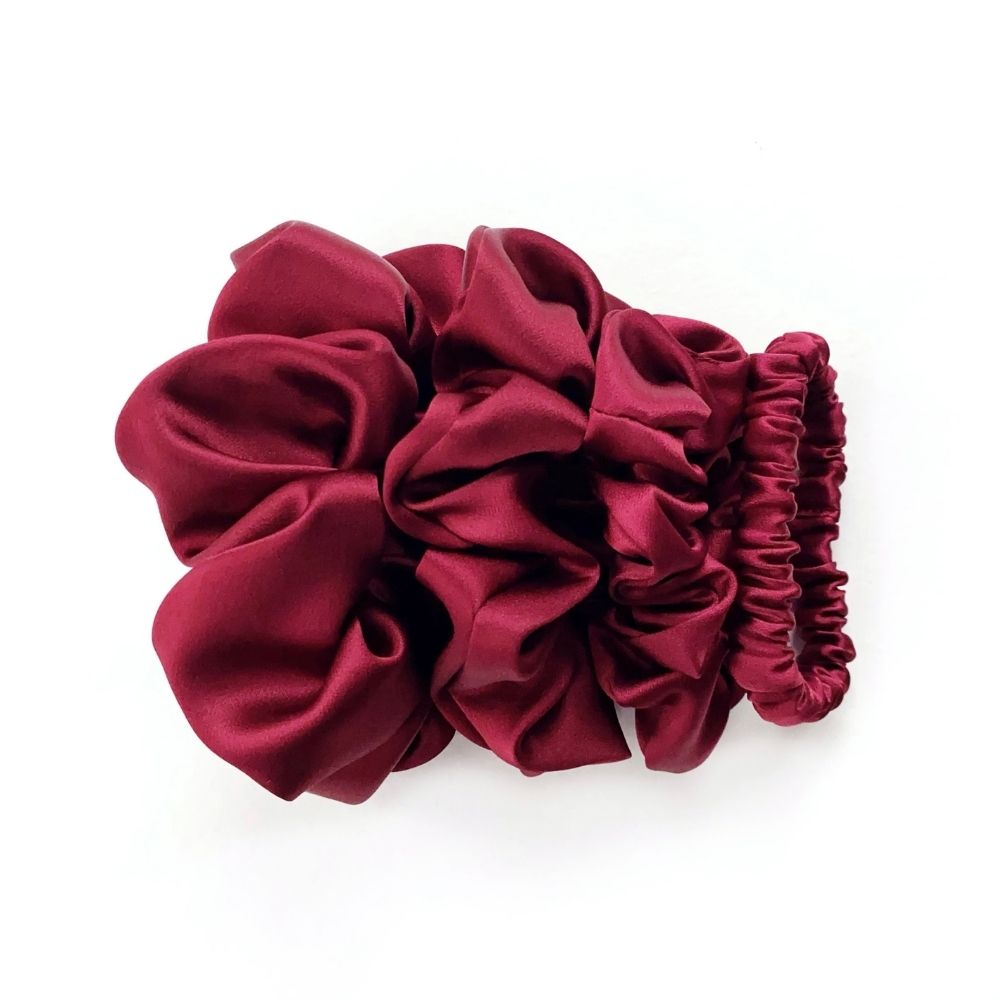 Mulberry Silk Scrunchie - Ruby Red