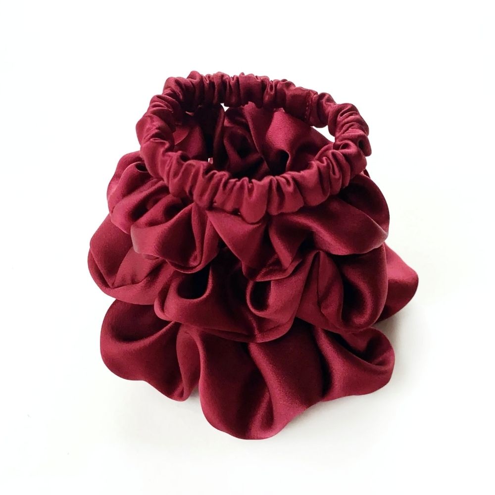 Mulberry Silk Scrunchie - Ruby Red