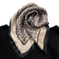 Metallic geometric pattern silk scarf - Silver