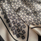 Metallic geometric pattern silk scarf - Silver