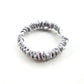 light silver grey mulberry silk satin skinny scrunchie  hair tie