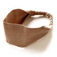 Taupe brown linen headband on a white background