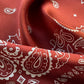 Terracotta Red Paisley 53x53 Silk Scarf