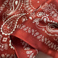 Terracotta Red Paisley 53x53 Silk Scarf