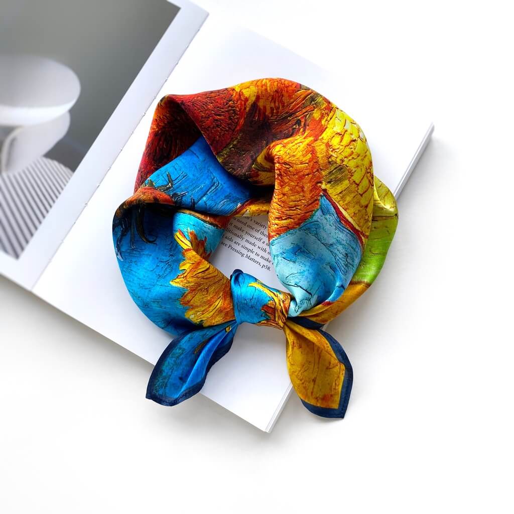 Von Gogh Sunflowers Silk Scarf 53x53