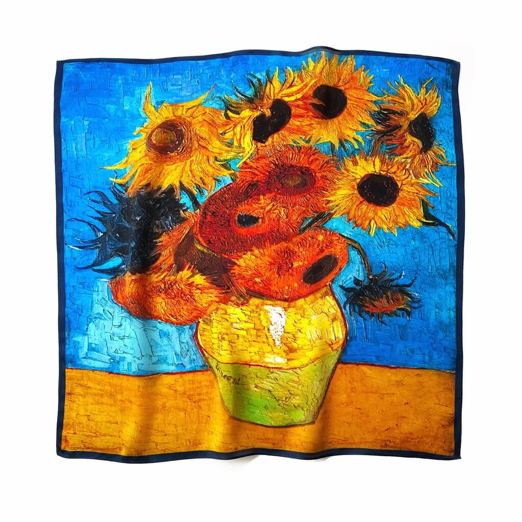 Von Gogh Sunflowers Silk Scarf 53x53