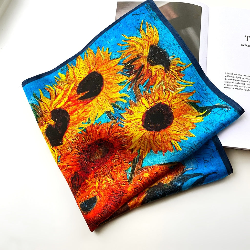 Von Gogh sunflowers silk scarf