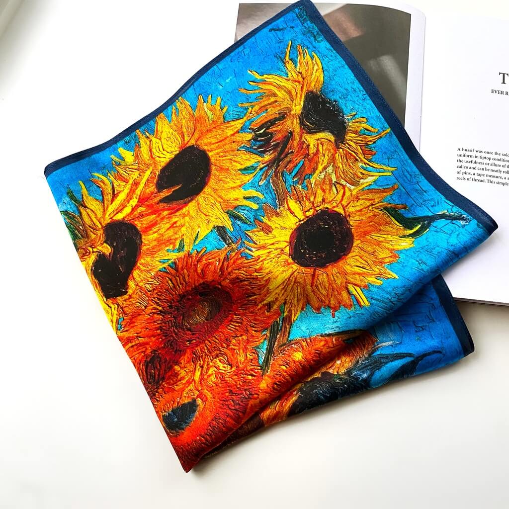 Von Gogh Sunflowers Silk Scarf 53x53