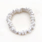 white mulberry silk satin skinny scrunchie  hair tie