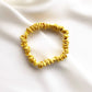 yellow gold mulberry silk satin skinny scrunchie  hair tie
